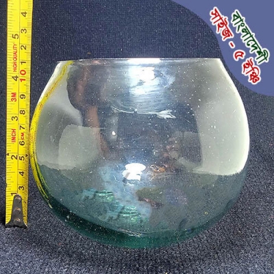 Picture of Deshi Glass Fish Bowl | Mini Aquarium | Deshi Betta Fish jar | Fighter Fish Jar (5 inch) 400 gm White