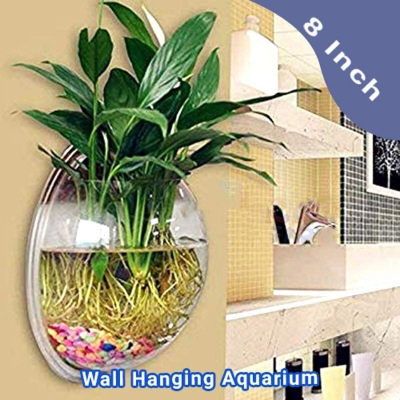 Picture of Wall Hanging Fish Aquarium Bowl (8 X 8 Inch) - Aquarium 500 gm White