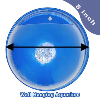 Picture of Wall aquarium bowl | Wall hanging fish tank 8x8 inch 500 gm Blue