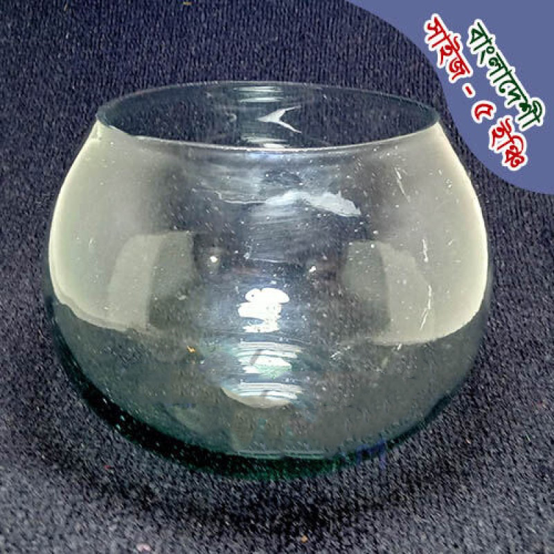 Picture of Deshi Glass Fish Bowl | Mini Aquarium | Deshi Betta Fish jar | Fighter Fish Jar (5 inch) 400 gm White
