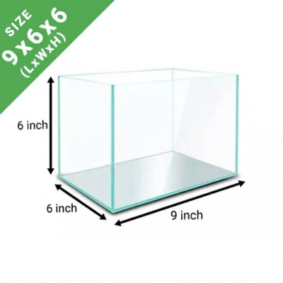 Picture of Protki Agro Farm High-Quality 9x6x6 inch Small Fish Tank for Aquarium Enthusiasts 2.5 kg Yellow