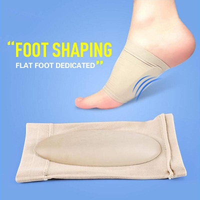 Picture of Galaxy Foot Care Brace for Pain Relief of Plantar Fasciitis, Heel Spurs, Flat Feet, Arch Support with Silicone Pad, Orthotics Foot Wrap, Fallen Arches, Compression Brace for Men & Women - Inside 2pairs - Free Size - Int: One size