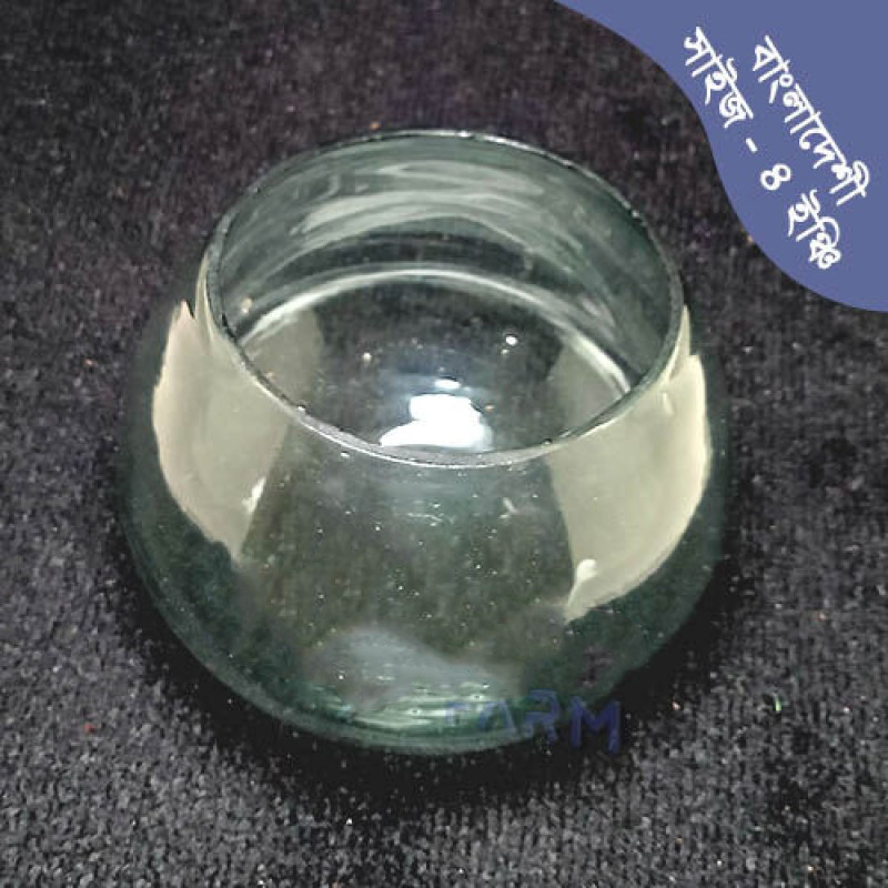 Picture of Premium Small Aquarium Bowl for Fish and Small Pets, Elegant Glass Fish Tank 4 Inches 500 gm White
