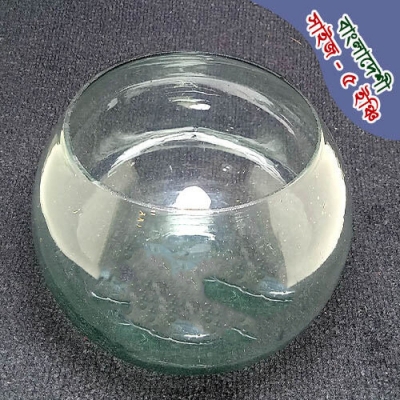 Picture of Deshi Glass Fish Bowl | Mini Aquarium | Deshi Betta Fish jar | Fighter Fish Jar (5 inch) 400 gm White