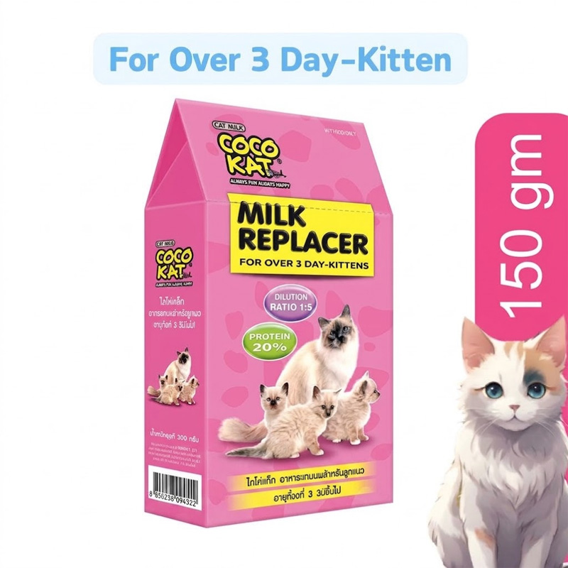 Picture of CoCo Kat Milk Replacer For Kitten cat Over 3 Day Kitten Cat Milk Powder 150gm