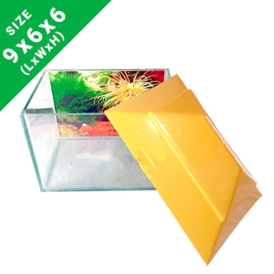 Picture of Protki Agro Farm High-Quality 9x6x6 inch Small Fish Tank for Aquarium Enthusiasts 2.5 kg Yellow