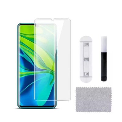 Picture of Tempered Glass For Mi Note 10 Pro Advanced Border-less Full Edge to Edge UV Screen Protector with installation kit-mi Redmi Note 10 pro