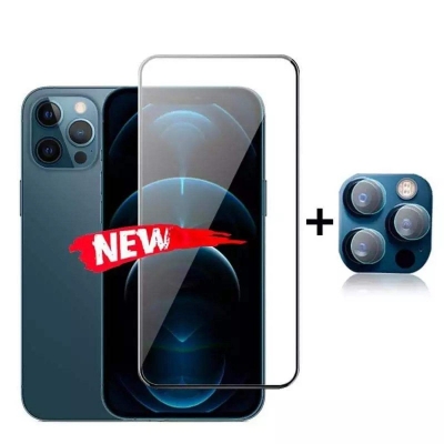 Picture of 2-in-1 Combo Pack For Apple iPhone 12 Series ( Camera Lens Protector Glass + Screen Protector Glass)