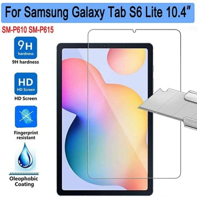 Picture of Samsung Galaxy Tab S6 lite 10.4"  (SM-P610,SM-P615,SM-P613SM-P619) (2022) Clear Transparent Tempered Glass Screen Protector-Samsung Galaxy Tab S6 lite