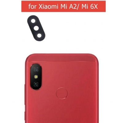 Picture of For Xiaomi Mi A2, 6X Camera Glass Lens Back Rear Camera Lens Replacement Repair Spare Parts-Black