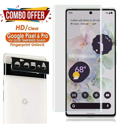 Picture of 2in1 Combo Pack Premium Scratch Resistant Real Tempered Glass UV Screen Protector + 9H Scratch Resistant HD Clear Camera Protector Glass For Pixel 6 Pro 5G-Pixel 6 Pro