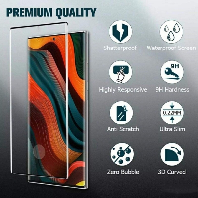 Picture of For Pixel 6 Pro Fingerprint Unlock Scratch Proof Full Coverage Curve Tempered Glass Screen Protector - Black-Pixel 6 Pro