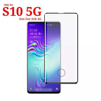 Picture of For Samsung Galaxy S10 5G Scratch Proof Full Coverage Curve Tempered Glass Screen Protector - Black-S10 5G