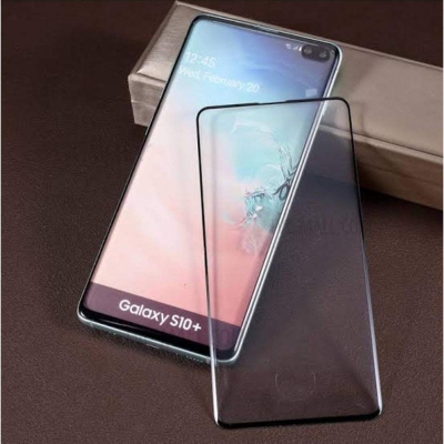Picture of For Samsung Galaxy S10 Plus Scratch Proof Full Coverage Curve Tempered Glass Screen Protector - Black-Samsung Galaxy S10 Plus