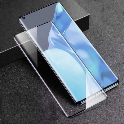 Picture of For OnePlus 9 Pro Scratch Proof Full Coverage Curve Tempered Glass Screen Protector - Black-OnePlus 9 Pro