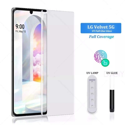 Picture of Premium Scratch Resistant Real Tempered Glass UV Screen Protector For LG Velvet 5G-LG Velvet 5G