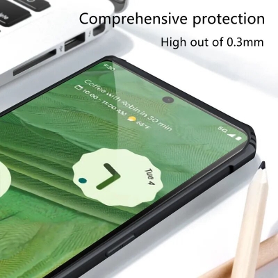Picture of For Google Pixel 7 Shockproof Bumper Anti-Drop Slim Fit Fashion Back Cover Case - Camera (Back Case Cover For Smartphone)-Black