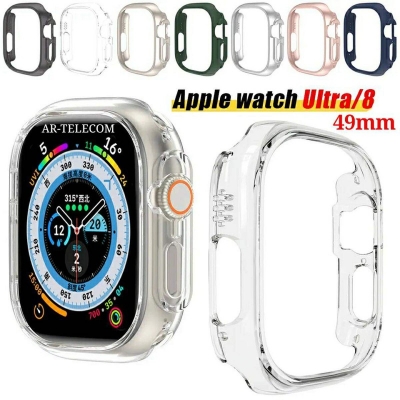 Picture of Case For Apple Watch Series 8 Ultra 49mm band smartwatch PC bumper Cover Case iwatch Series-Silver