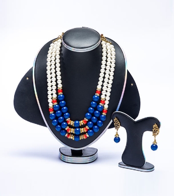 Picture of Multi Color Stone Pearl Setting Jewellery Set