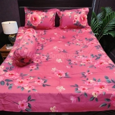 Picture of Cotton Twill Fabric Bedsheet  With Side Pillow Cover King Size. BT-423