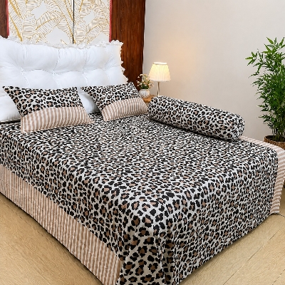 Picture of Cotton Twill Fabric Bedsheet  With Side Pillow Cover King Size. BT-429