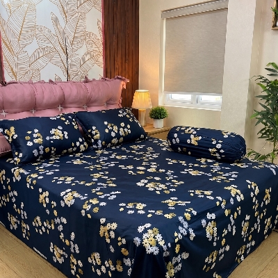 Picture of Cotton Twill Fabric Bedsheet  With Side Pillow Cover King Size. BT-430