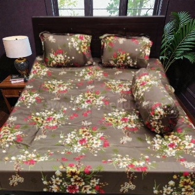 Picture of Cotton Twill Fabric Bedsheet  With Side Pillow Cover King Size. BT-437