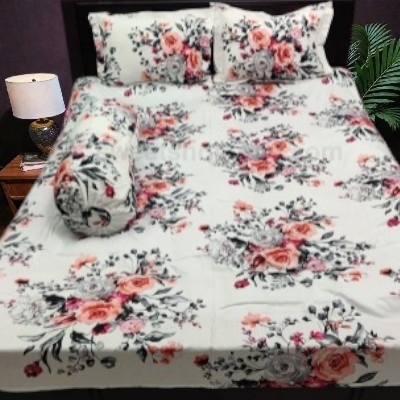 Picture of Cotton Twill Fabric Bedsheet  With Side Pillow Cover King Size. BT-438