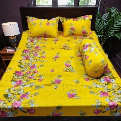 Picture of Cotton Twill Fabric Bedsheet  With Side Pillow Cover King Size. BT-441