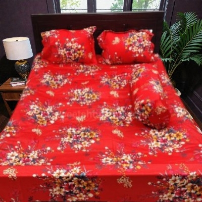 Picture of Cotton Twill Fabric Bedsheet  With Side Pillow Cover King Size. BT-442
