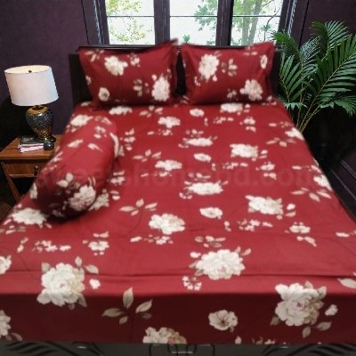 Picture of Cotton Twill Fabric Bedsheet  With Side Pillow Cover King Size. BT-443
