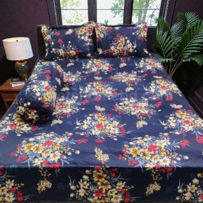 Picture of Cotton Twill Fabric Bedsheet  With Side Pillow Cover King Size. BT-448