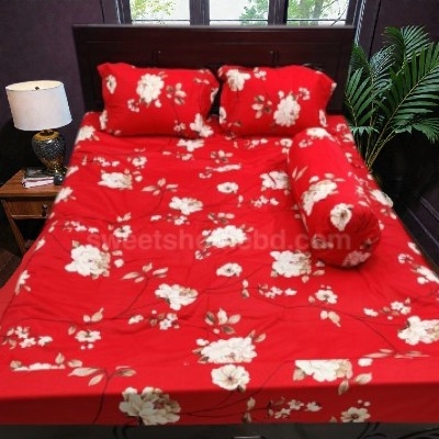 Picture of Cotton Twill Fabric Bedsheet  With Side Pillow Cover King Size. BT-453
