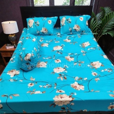 Picture of Cotton Twill Fabric Bedsheet  With Side Pillow Cover King Size. BT-454