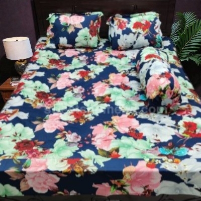 Picture of Cotton Twill Fabric Bedsheet  With Side Pillow Cover King Size. BT-455