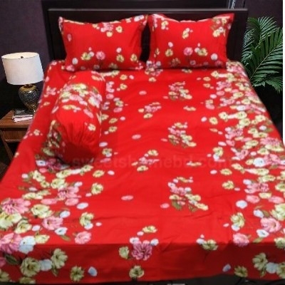 Picture of Cotton Twill Fabric Bedsheet  With Side Pillow Cover King Size. BT-456
