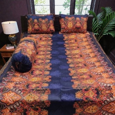 Picture of Cotton Twill Fabric Bedsheet  With Side Pillow Cover King Size. BT-457