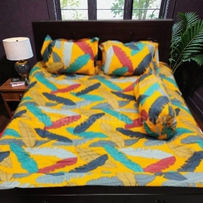 Picture of Cotton Twill Fabric Bedsheet  With Side Pillow Cover King Size. BT-459