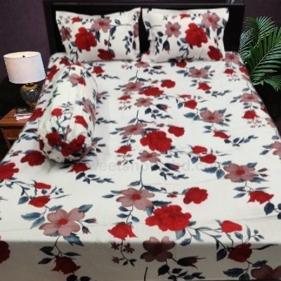 Picture of Cotton Twill Fabric Bedsheet  With Side Pillow Cover King Size. BT-460
