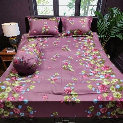 Picture of Cotton Twill Fabric Bedsheet  With Side Pillow Cover King Size. BT-461