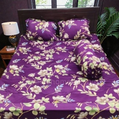 Picture of Cotton Twill Fabric Bedsheet  With Side Pillow Cover King Size. BT-466