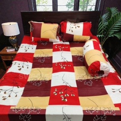 Picture of Cotton Twill Fabric Bedsheet  With Side Pillow Cover King Size. BT-469