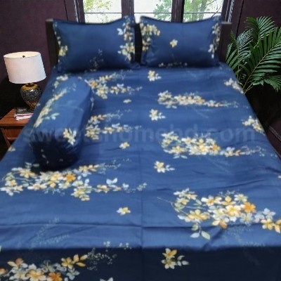 Picture of Cotton Twill Fabric Bedsheet  With Side Pillow Cover King Size. BT-470