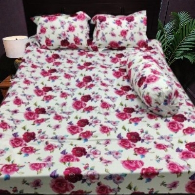 Picture of Cotton Twill Fabric Bedsheet  With Side Pillow Cover King Size. BT-472
