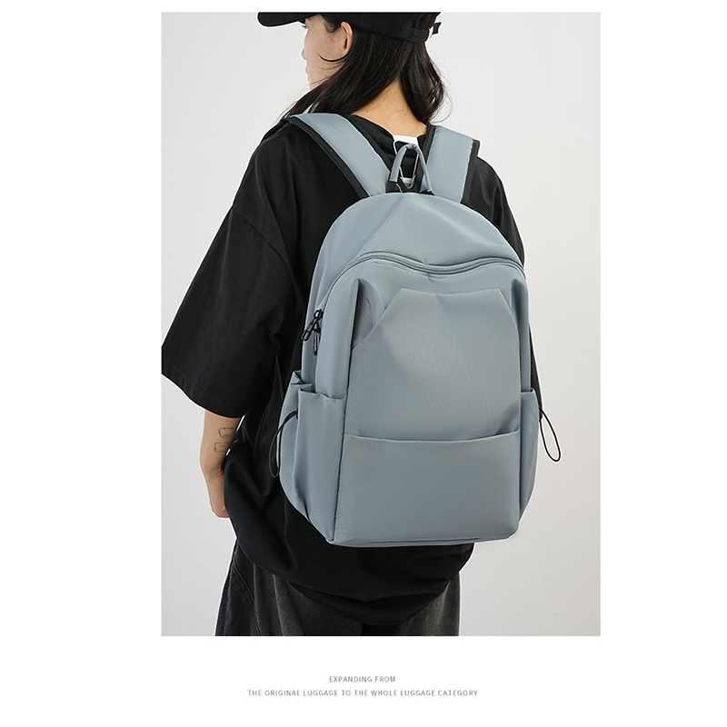 Picture of Backpack For Men And Women Korean Version Large Capacity Solid Color -  Blue