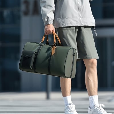 Picture of CateiKarrui Durable Large Capacity Leather Duffle Bag - green 