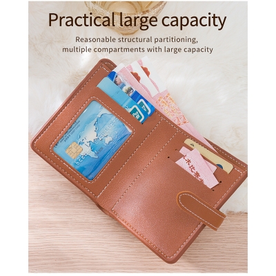 Picture of Short Wallet with Multiple,Simple Hand-Held Card Holder - brown 