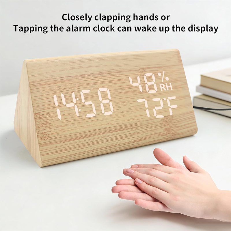 Picture of Digital LED Wooden Color Alarm Clock Table Decor Gift for Adults