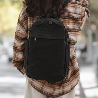 Picture of Small Boho Canvas Backpack for Women Vintage Style Outdoor 