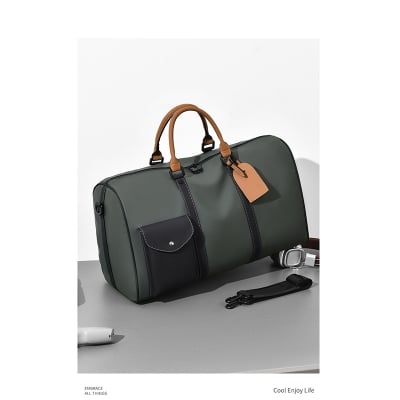 Picture of CateiKarrui Durable Large Capacity Leather Duffle Bag - green 